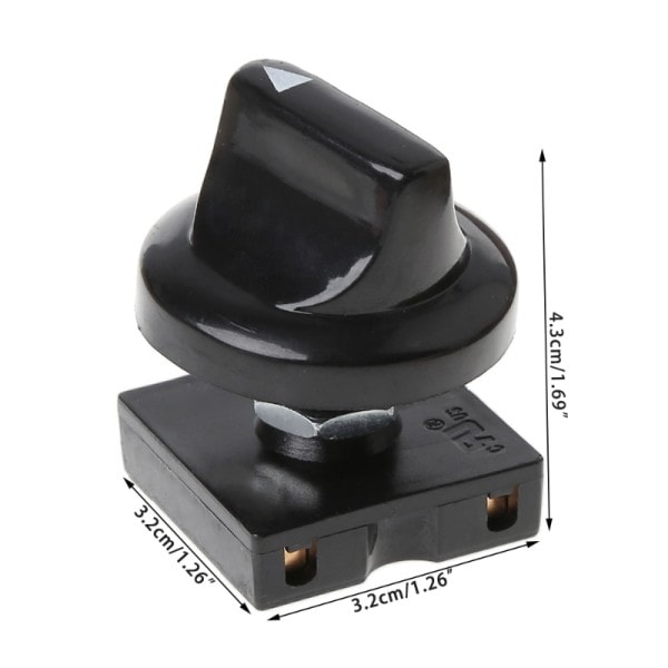 4-Position 3-Speed Fläkt Väljare Rotary Switch Governor med ratt 13AMP 120V-250V
