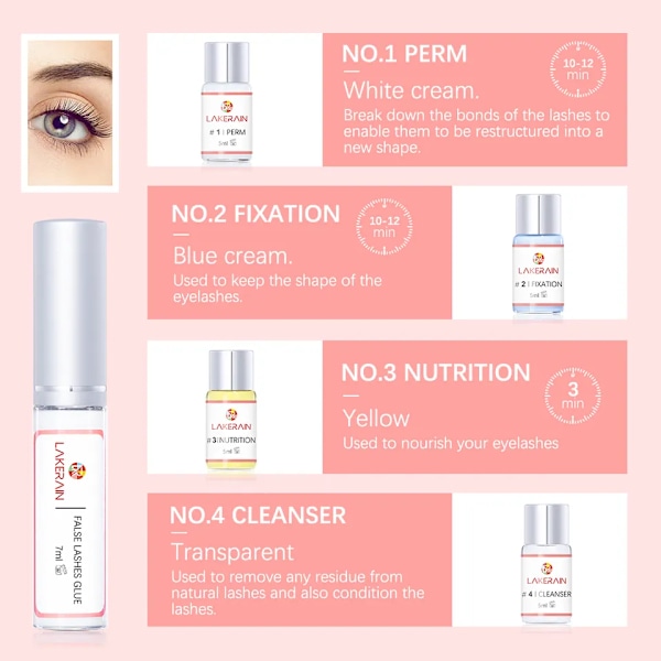 Lash Lift Kit Puolipysyvä Ripsien Lifting Perming Lotion Kiinnitys Liima kihara Lasher Kauneushoito Koti Käyttö Pro Kit