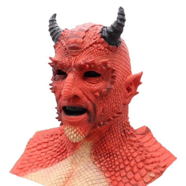 Demon Skräck Lord Diablo Belial Mask Cosplay Boss Belial Latex masker