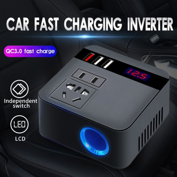 Auto Invertteri 150W 12V/24V DC 220V AC savuke sytytin virta syöttö invertteri adapteri