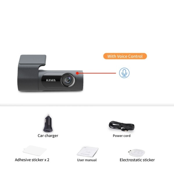 Bil DVR D6 Dash Cam til bil Video optager Voice Control Parkering tilstand