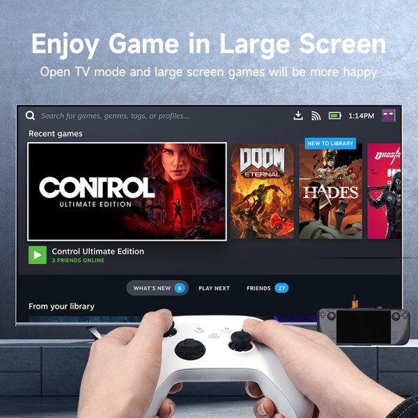 Steam Deck Docking Station 4 in 1 Dock Holder Hub USB C to 4K@60Hz HDMI-kompatibel  SteamDeck