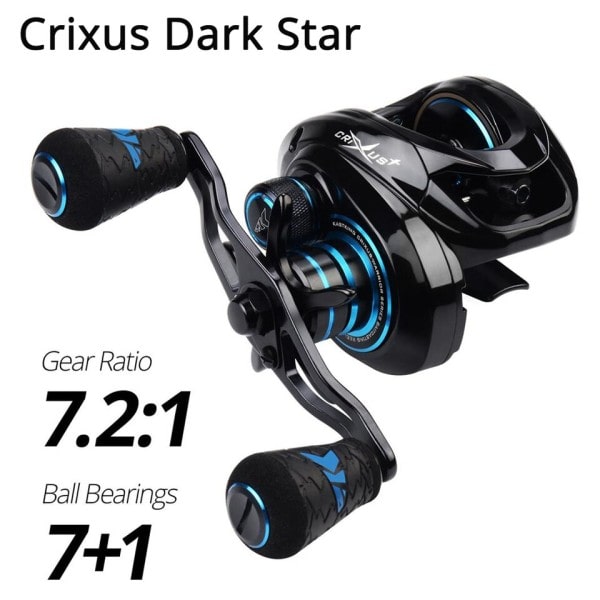 Crixus 7+1BBs 8KG Max Drag 206g Super Kevyt Paino Baitcasting Kela magneetti jarru järjestelmä
