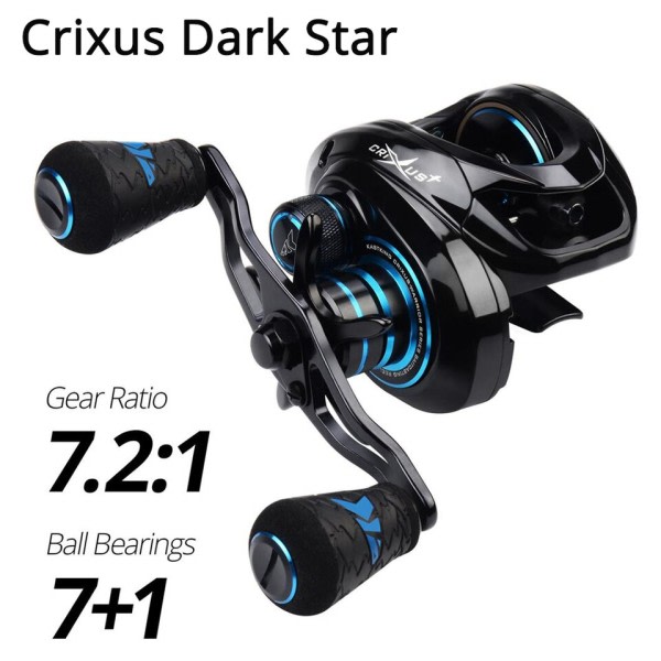Crixus 7+1BBs 8KG Max Drag 206g Super Light Weight Baitcasting Reel Magnetic Breme System