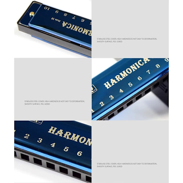 Harmonika Nøglen C 10 Hul Diatonic Harmonica C med etui til begynder studerende børn gave BLUES med etui