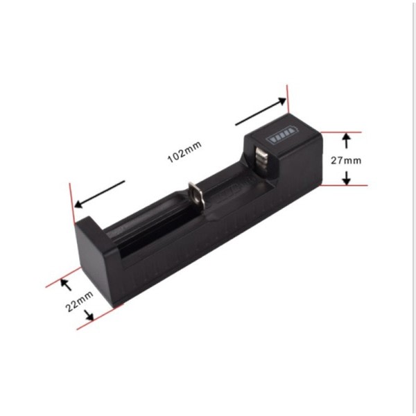 Universal 1 Slot Batteri USB lader Adapter LED Smart Lading for Oppladbare Batterier Li-ion 18650 26650 14500 lader