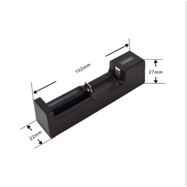 Universal 1 Slot Batteri USB Oplader Adapter LED Smart Opladning til Genopladelige Batterier Li-ion 18650 26650 14500 Oplader