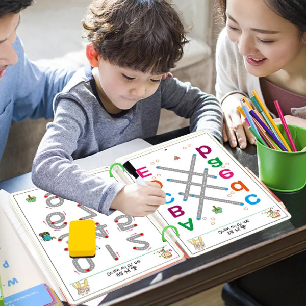 Barn montessori tegning leketøy penn kontroll trening farge form mattematikk match spill sett