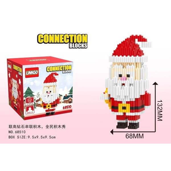 God jul Mikro Byggeklosser Julenissen Elg Snømann Jule Tre montert Mini Klosser Figur leketøy