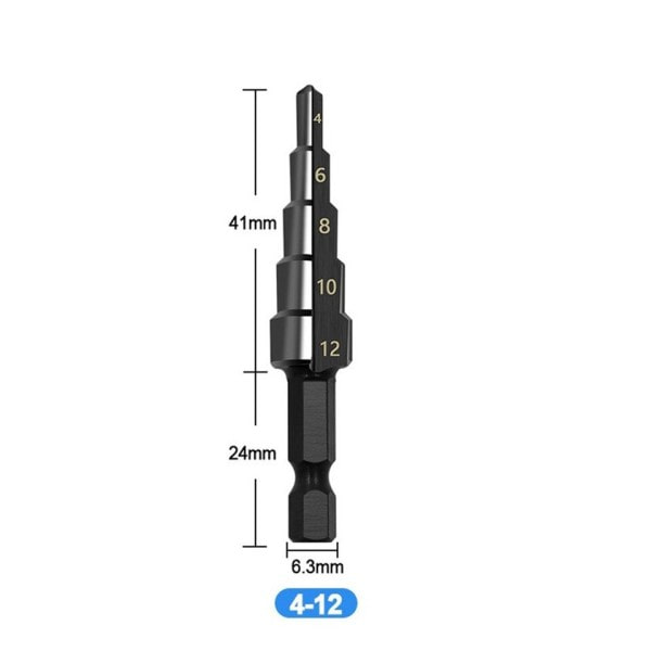 Lige rille trin bor bit nitrogen coated boring el værktøj sæt træ metal hul fræser