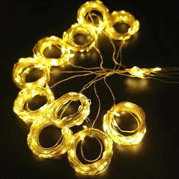 3M LED Gardin String Lys Fe Dekoration USB Ferie Garland Lampe 8 Mode