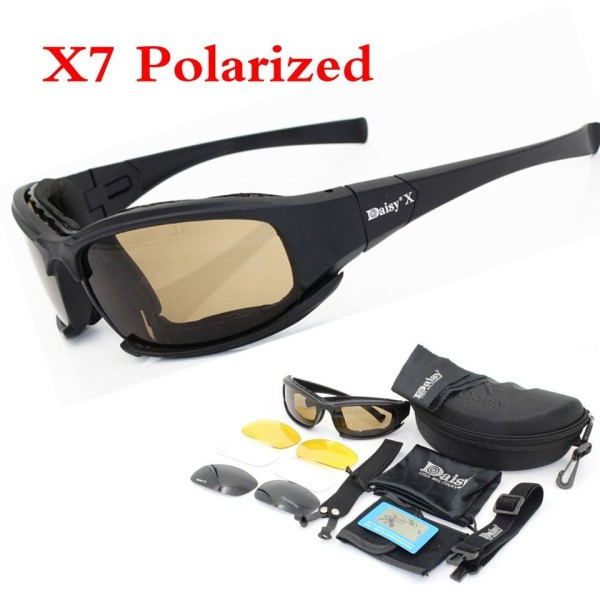 Tactical Briller 4 Lens Man Skytebriller Gafas Motorsykkel Polariserte Hær Solbriller