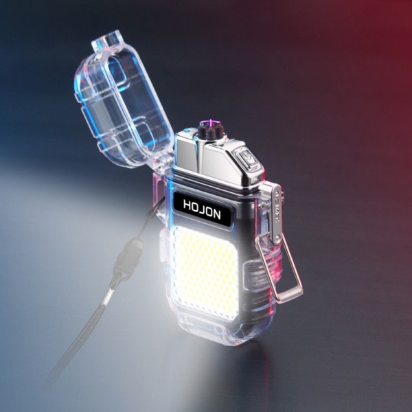USB Genopladelig Udendørs Camping Lanter Lightere Elektrisk Lommelygte Vandtæt Plasma Dual ARC Vindtæt Lettere Lommelygte