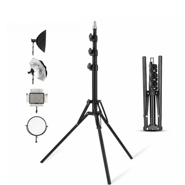 78'' Photographic Lighting Stativ Aluminium Legering Foldable Portable Light Stative Blixt Montage Brackets 200cm tripod