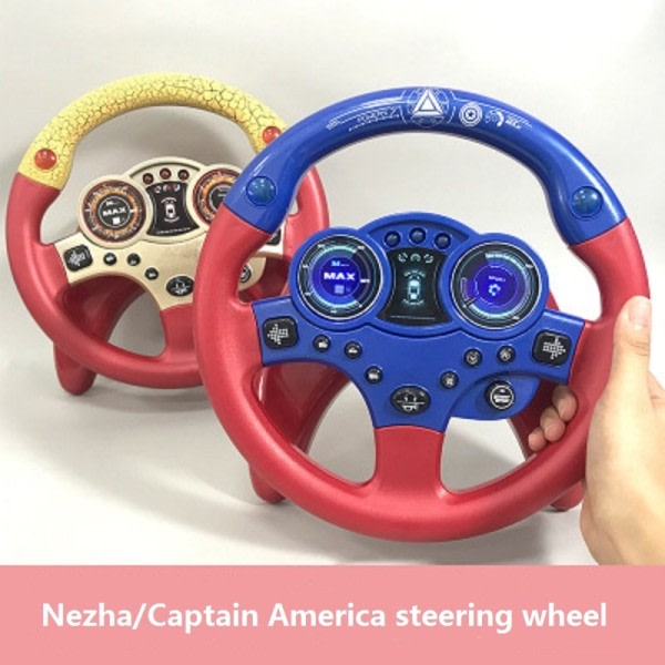 Søte barn ratt hjul leke med lys simulering kjøring lyd musikk morsomme pedagogiske leker