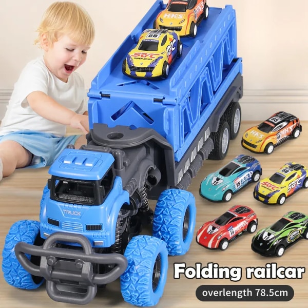 Deformerbar skinne bil  udkast foldning  stor lastbil legetøj til børn  container transporter legesæt