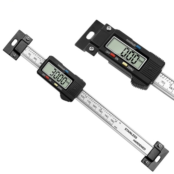 Rostfritt stål Horisontal Vertikal Digital Display Linjal LCD Display Nivå Bokmått 0-15CM