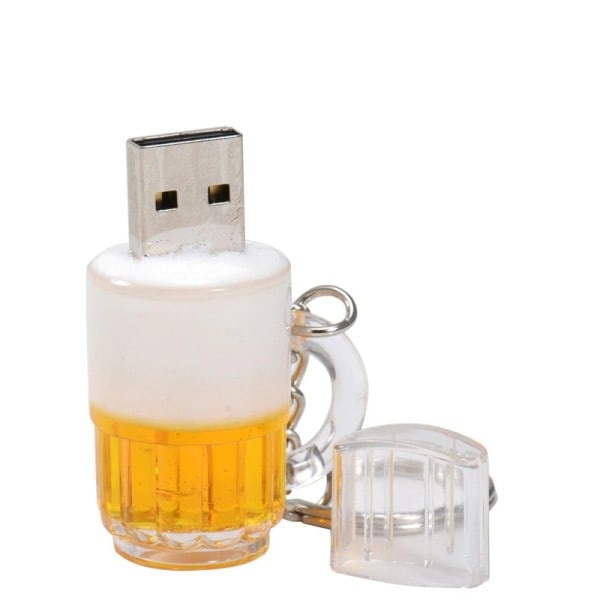 Öl Mugg Flash Drive Gåvor Nyckel Kedja 64GB  Penna Enheter USB 2.0 Plast Minne