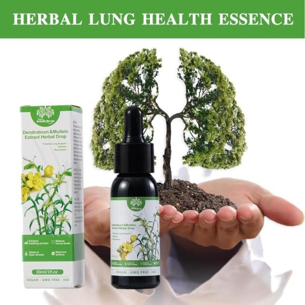 Dendrobium &  Mullein Extract - Kraftfuld Lunge Support & Respiratory & - Made Drops