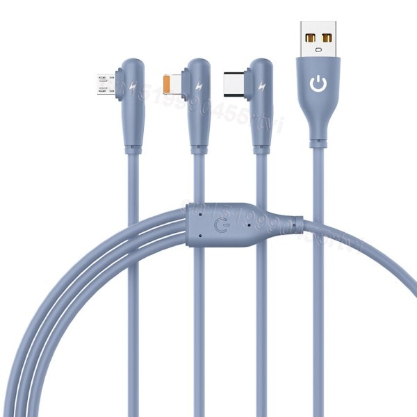 3in1 6A SuperCharge USB C Data Cable 3 in 1 2 in 1 Rask lader Micro USB Type-C Cable Cable