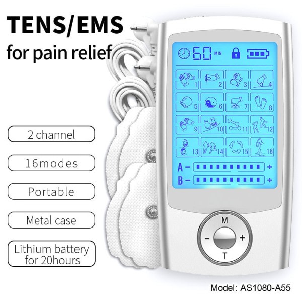 Dual output Ems lihas stimulaattori TENS digitaalinen hierontalaite akupunktio EMS hierontalaite