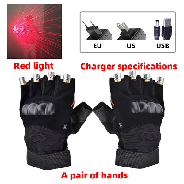 Genopladelig drevet laser lampe scene lys dansende scene dj fest shows LED lysende handsker