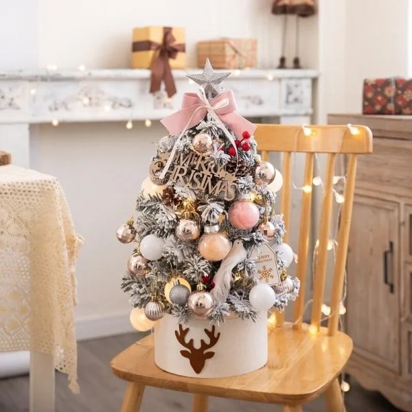 Kunstig juletre med LED mini skrivebord furu PVC jule pynt tre jule pynt