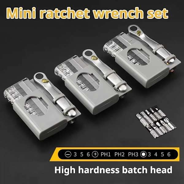 Multifunktionell Mini Spärrnyckel Skruvmejsel10 Batcher Bit Set Special Shaped Lotted Phillips Skruvmejsel Bärbar Handverktyg