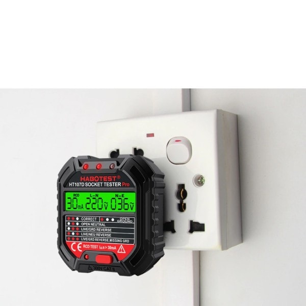 HT107 Pro liitin testeri jännite testi pistoke ilmaisin EU pistoke maa nolla linja pistoke