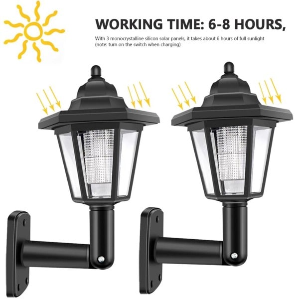 Ulkona LED Aurinko lamppu Led Seinä lamppu Retro lyhty Puutarha Sisustus vedenpitävä ulko aurinko katuvalo