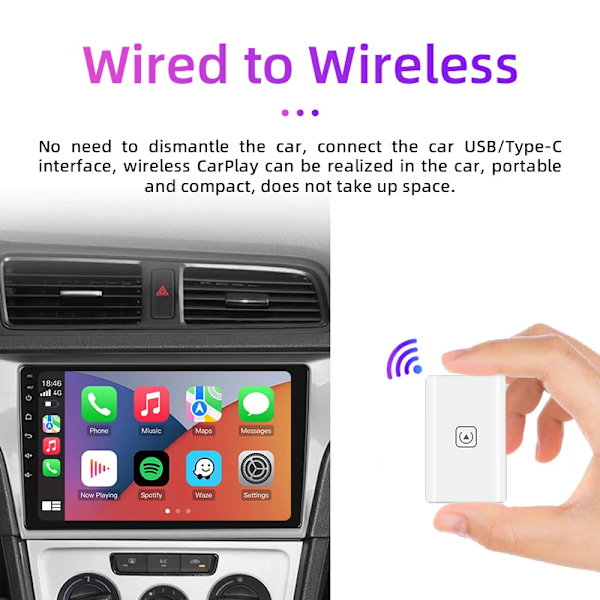 Wireless CarPlay Adapter for Apple iPhone Kablet til Wireless Carplay