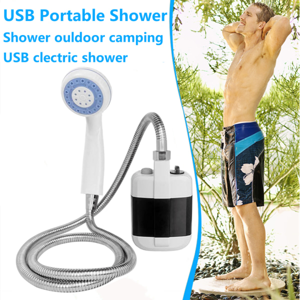 Bærbar dusj camping utendørs dusj håndholdt elektrisk dusj batteri drevet