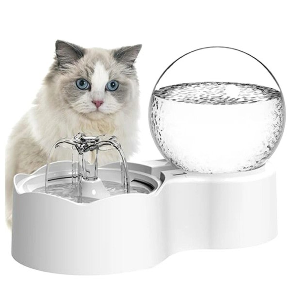 Automatisk katte vann fontene med kran hund vann dispenser transparent  filter drikker 7dd9 | Fyndiq