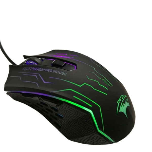 Tyst Klick USB Trådbundet Gaming Mus 6 Knappar 3200DPI Mute Optisk Dator Mus Gamer Möss
