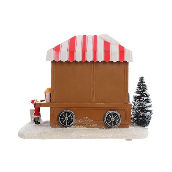 LED opplyst jul landsby hus flerfarget jul ferie landsby med musikk jul landsby popcorn hus