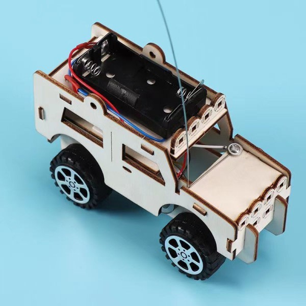 DIY Science Håndlavet Små Børn's Uddannelsesmæssigt Legetøj Jeep Samlet Træ Materiale  fysik legetøj