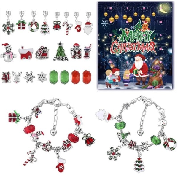 Joulu Adventti kalenteri korut setti kaihdin laatikko lapsille tee-se-itse ranneke laskenta