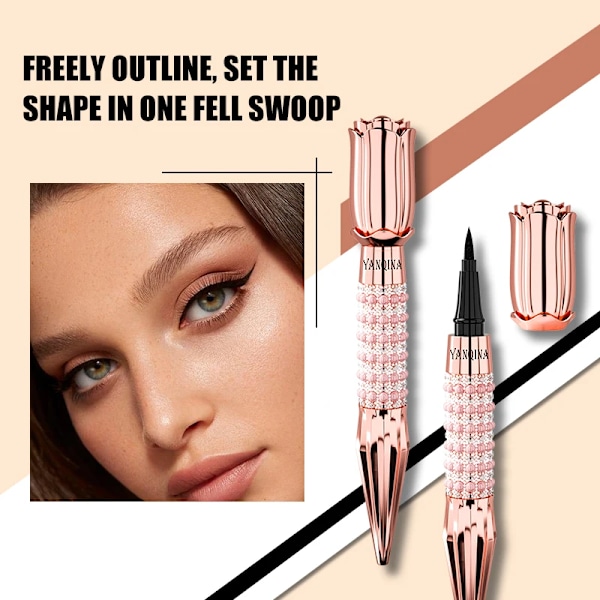 Flytande Eyeliner Penna Vattentät Svart Långvarig Eye Liner Penna Tjock Snabbtorkande Kosmetika Smink Verktyg