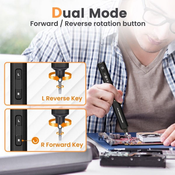 Precision Elektrisk Skruvmejsel Set med 34 Magnetic Bits 4 Gears Moment Laddbar Trådlös Skruvmejsel