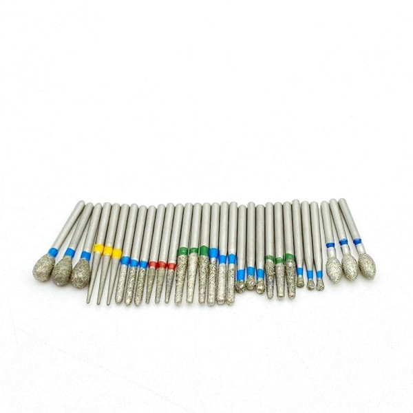 30 stk Dental Diamant Burs Drill Desinfeksjon Blokk Høy Speed Håndstykke bors Holder