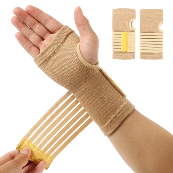 2stk elastisk bandasje håndledd beskyttelse støtte leddgikt forstuing bånd karpal beskytter hånd bøyle