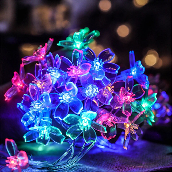 Kirsebær Blomster Blomster Garland Lampe Batteri USB Operert LED Snøre Fairy Lys