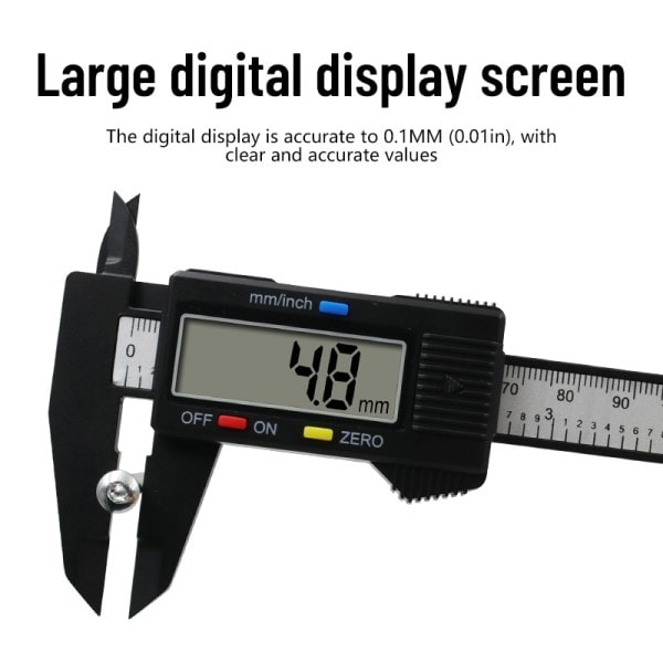 150 mm Elektronisk Digital Caliper Carbon Fiber Dial Vernier Caliper Måler Mikrometer Måle verktøy