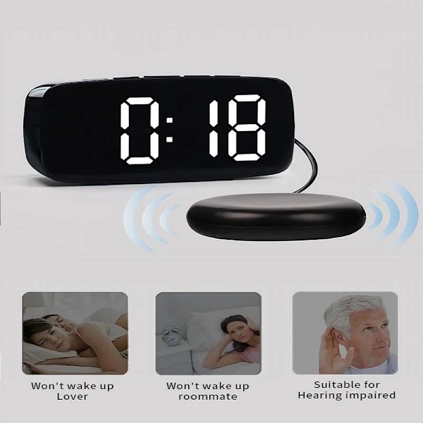 Super högt vibrerande alarm klocka med säng shaker