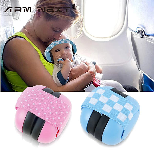 Spädbarn Hörselkåpor Brusreducerande Mjukt Vaddad Design Baby Hörselskydd Hörlurar med Elastic Handband