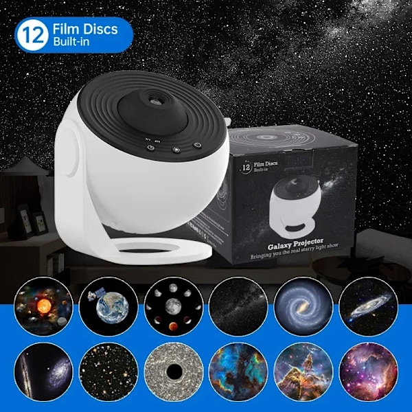 Natt Lys Galaxy Projektor Starry Sky Projector 360° Rotate Planetarium Lampe