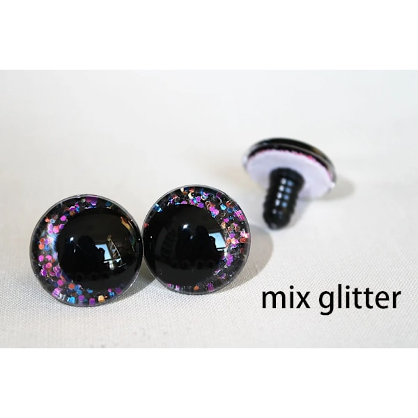 10 bitar 18mm Runda  Tecknad glitter leksak säkerhet ögon  docka pupill ögon med bricka