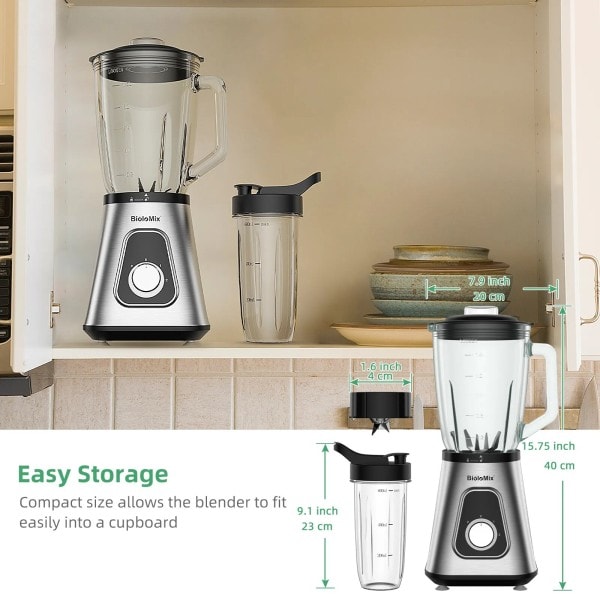 1300W Smoothie Blender med 1,5L Glass Klasse Personlige Blendere Combo for Fryst Frukt Drikker