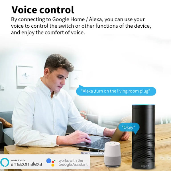 Smart Plug 20A EU Smart Socket Med Strøm Monitoring Timing Function Voice Control Via Alexa Google Home