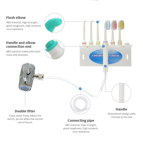 Oral Irrigator Tenner Cleaner Jet Interdental Børste Tann SPA kran